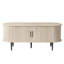 Meuble télé 47 po, rangement, porte coulissante, couleur bois naturel, centre de jeu, espaces variés