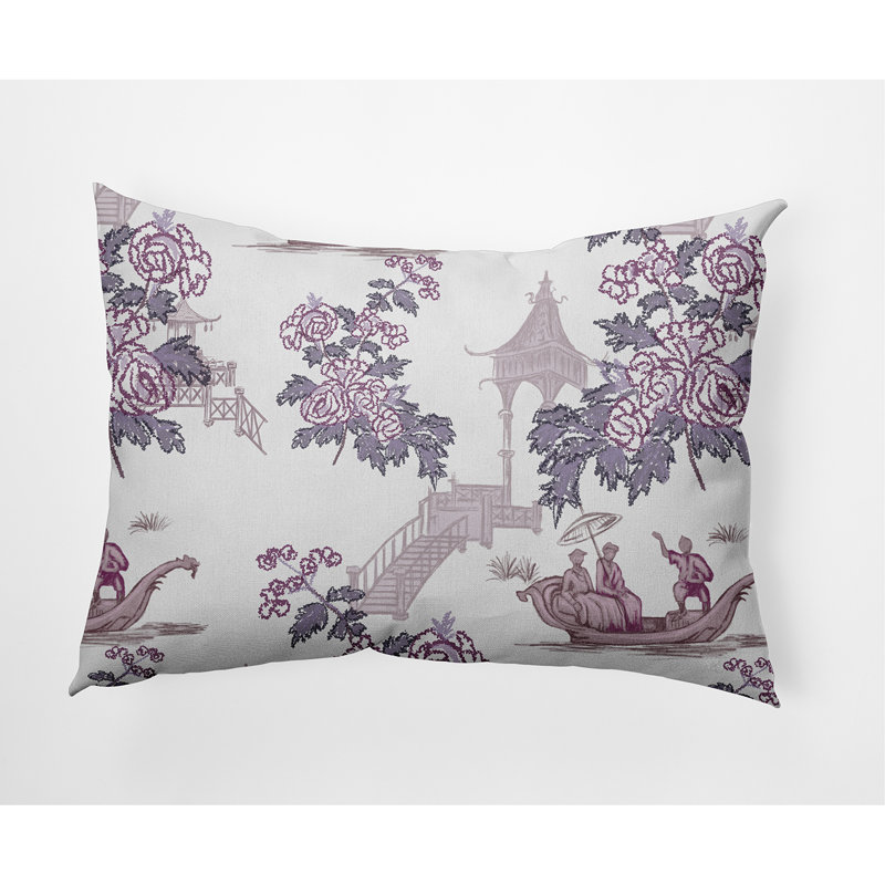 Coussin China China Old Lumbar, Violet