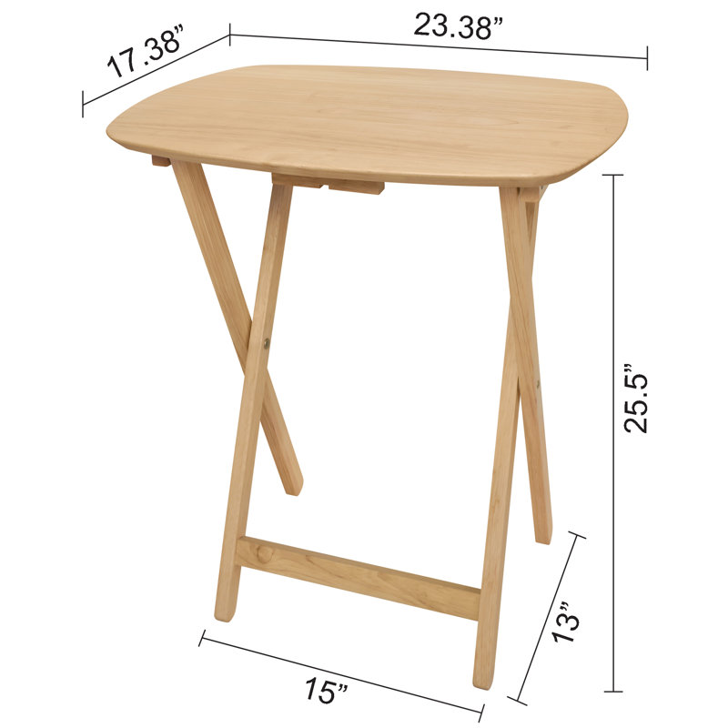 Très grande table-plateau pliante en bois franc massif Summerhill, H 25,5 po, entièrement assemblée, naturel