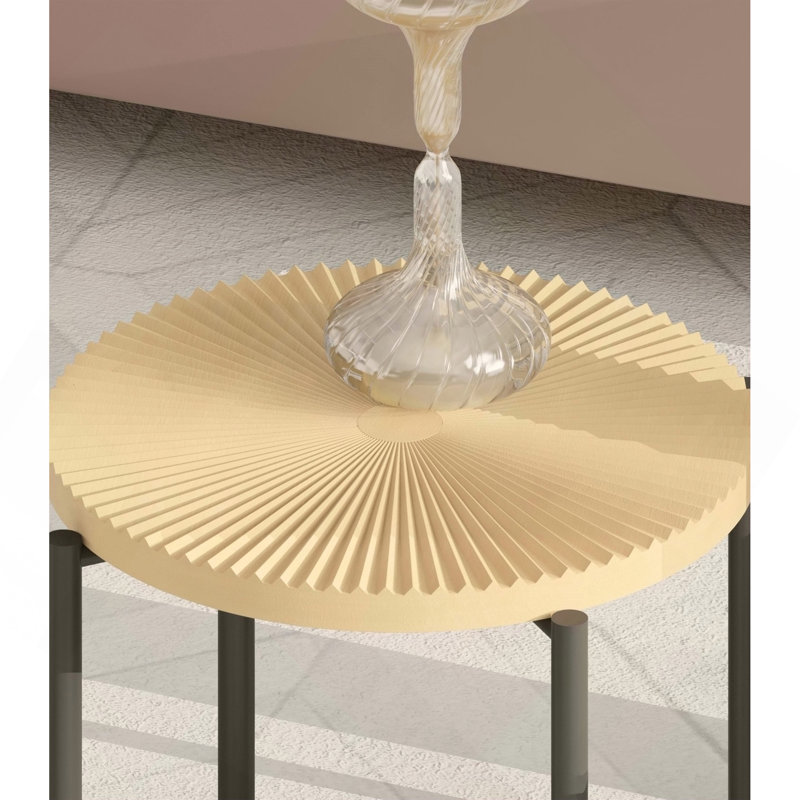 Ensemble de table basse et de table de bout 2 pièces Radial, Bois naturel et brun