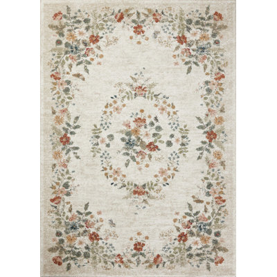 Floral and Oriental Indoor Rug