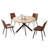 Judye 46.4" Round Table Metal Legs Dining Table Set with 4 Modern Chairs-197376669