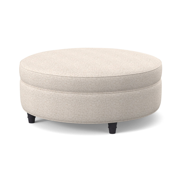 Duke Round Ottoman, Maya Wheat, Vintage Ebony