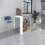 Îlot de cuisine Highlands avec base de rangement en blanc et macadamia-1106843790