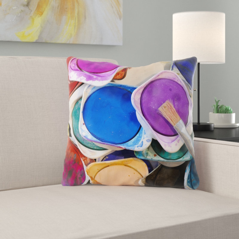 Solid Colour Outdoor Reversible Throw Pillow, Microsuede, Indoor