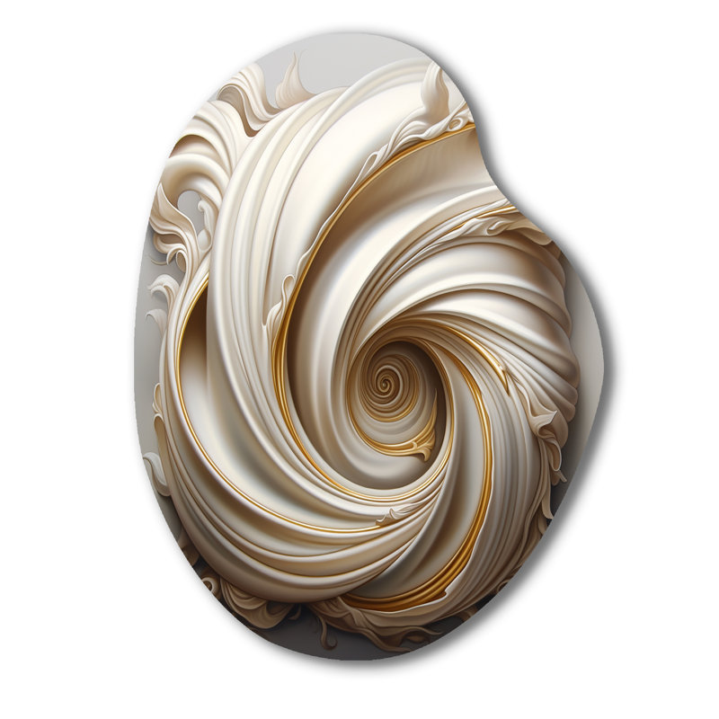 Rocha - Art mural asymétrique en forme de poire en spirale abstraite, H 30 po x l 22 po