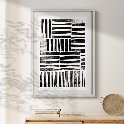 Lino Cut Chaos -Framed Print