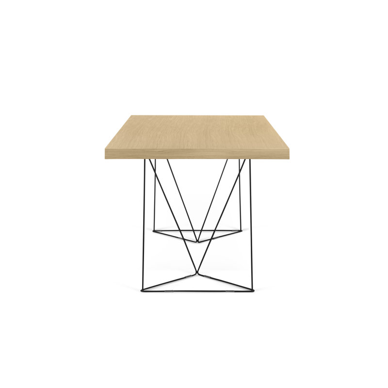 Frethi Metal Base Dining Table, Oak, 30" H x 63" L x 35" W