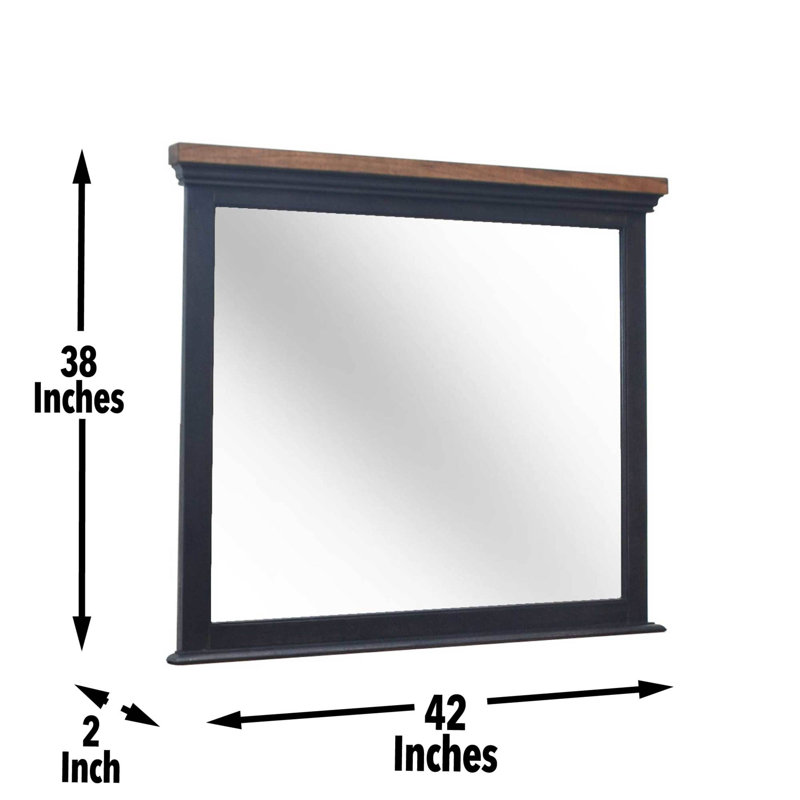 Elgin Flat Wall Mirror, Brown