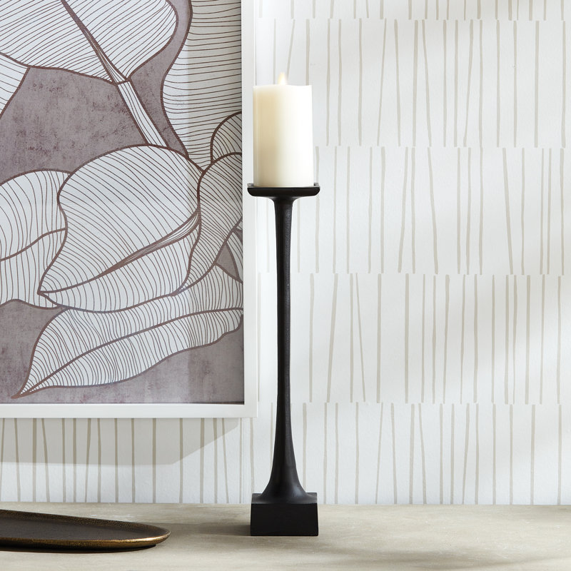 Bougeoir de table en aluminium Ginny, Noir, H 18 po x l 5 po x P 5 po