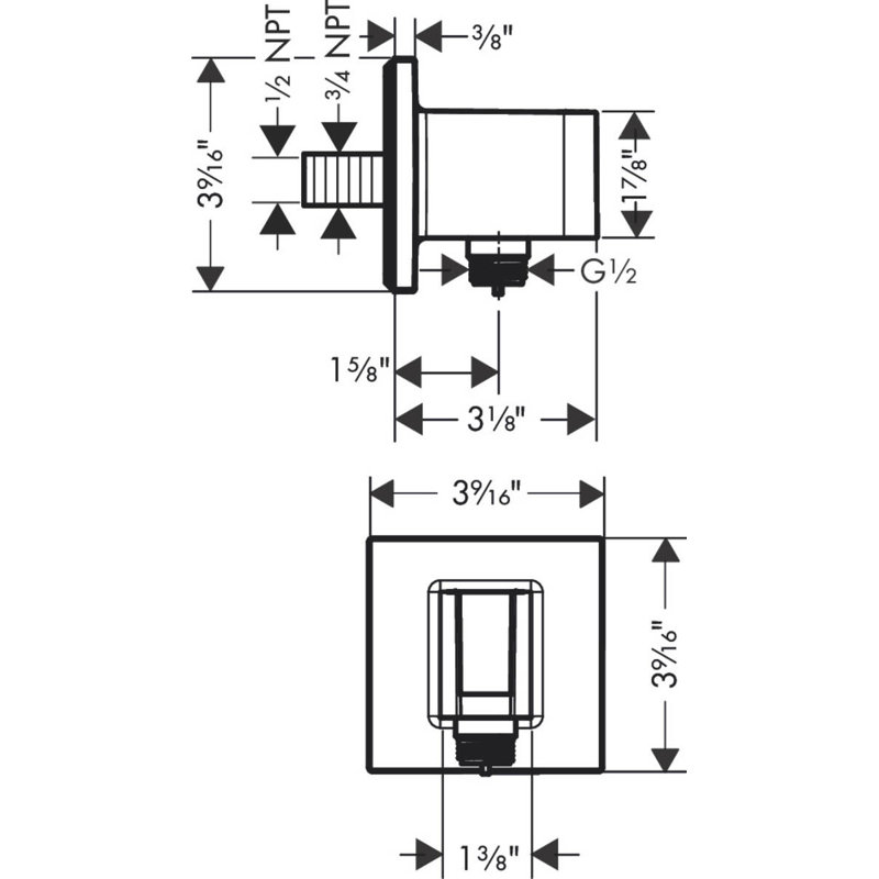 FixFit Handheld Shower Wall Outlet Thread Connection