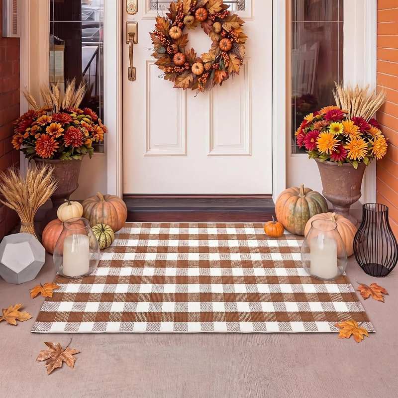 Tapis d'automne à motif écossais Fall Buffalo