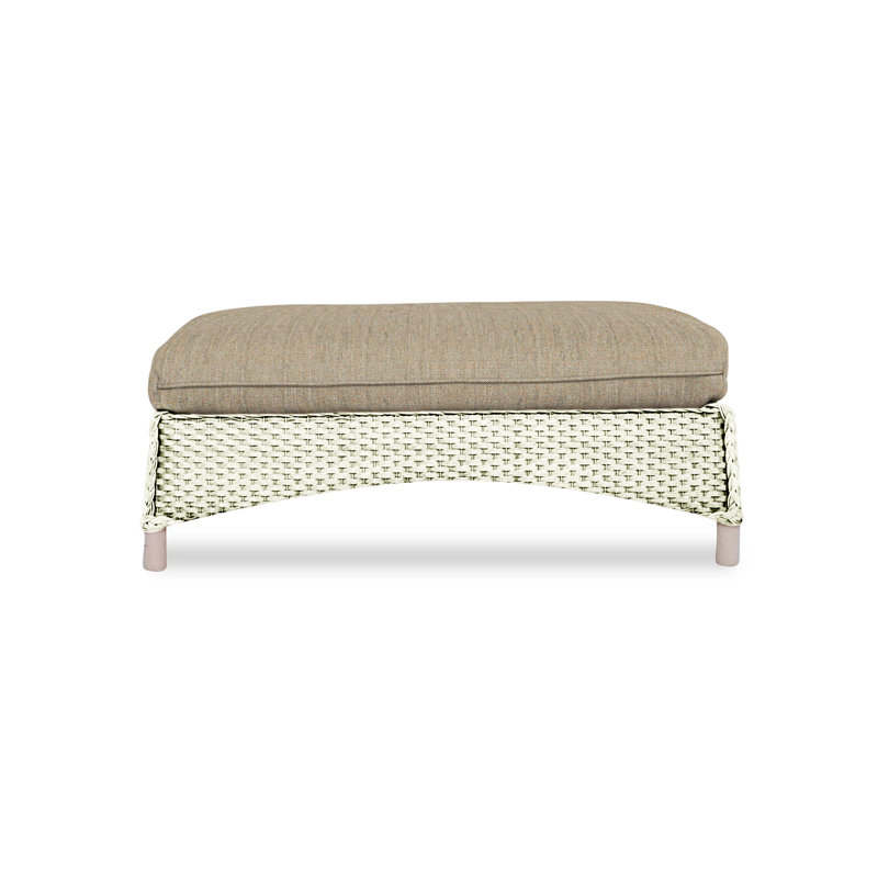 Mandalay Outdoor Ottoman, Remy Pebble, Hickory