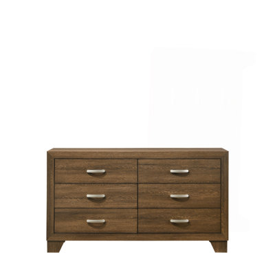 Miquell Oak Finish Dresser With Contemporary Design And Spacious Storage