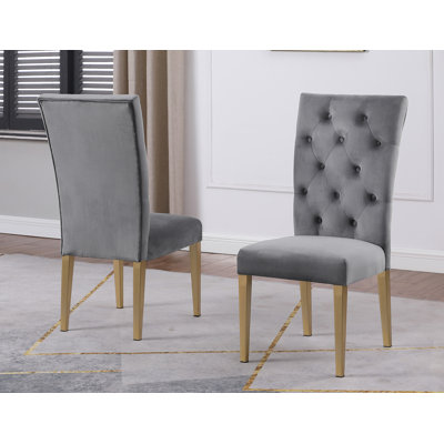 Chaise parsons en velours capitonné Devender