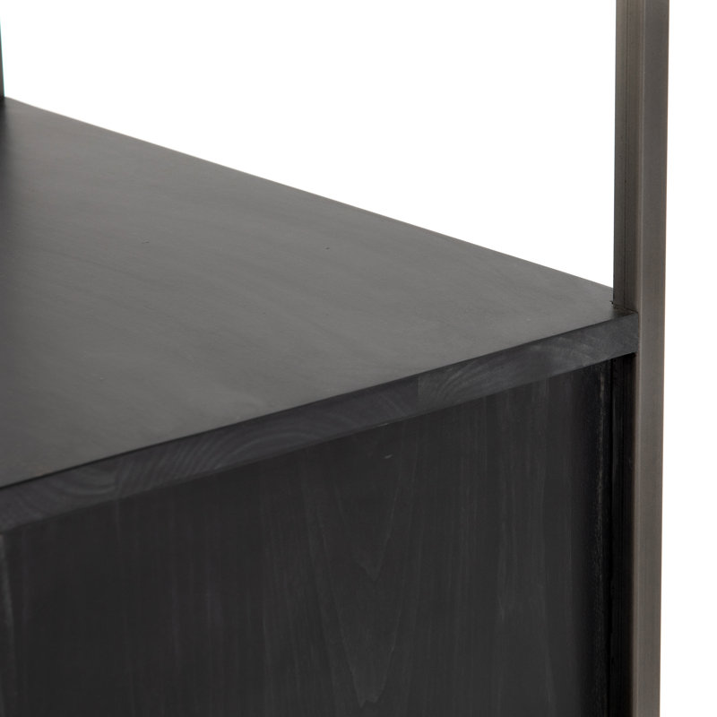 Trey Aasmin Bookshelf - Black Wash Poplar, Black Wash Poplar