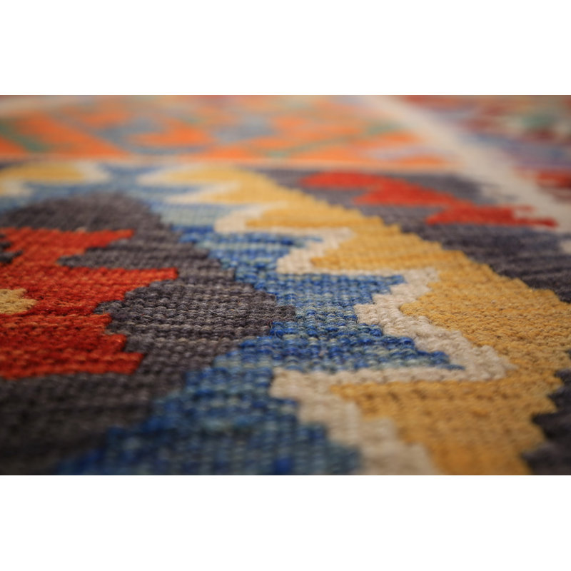 Tapis oriental coloré Kilim 8 x 12