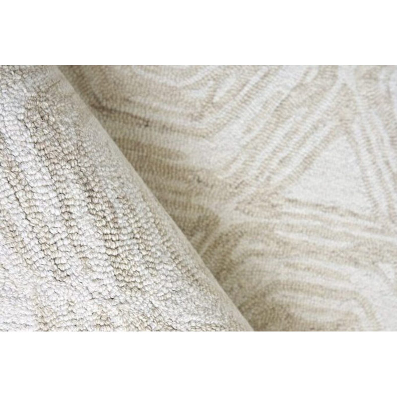 Caprice Wool Geometric Area Rug, Ivory/Dark Blue, Rectangle 6' x 9'
