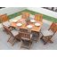 Neve 6 - Person Acacia Wood Patio Dining Set with Rectangular Table , Cushions Included