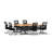 Rectangle 6 Person Flip Top 72'' L Modular Training Table and Chair Set with Casters and Modesty Panel and Cable Management