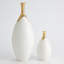 Dipped Golden Crackle/White Slender Vase-Lg