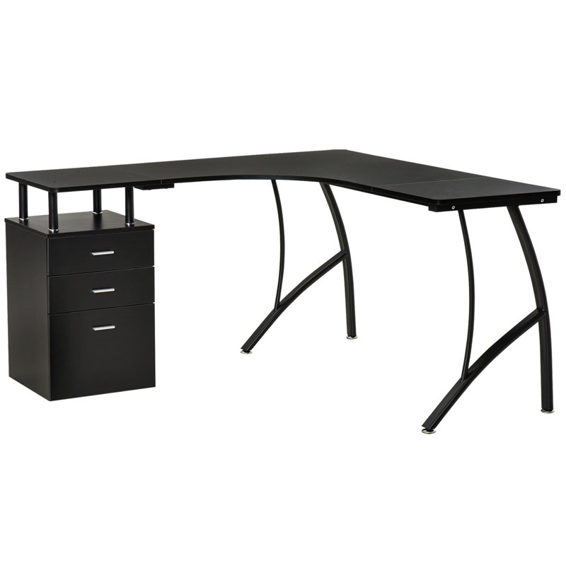 L-Shaped Writing Desk, Black