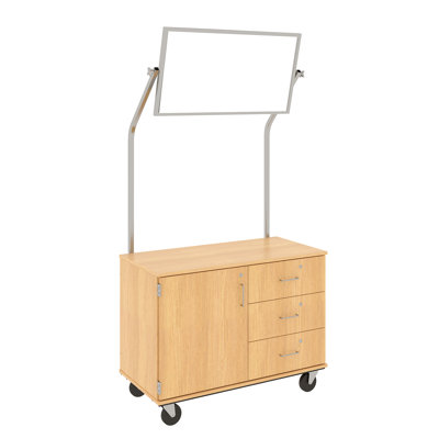 Mobile Demonstration Station with Mirror - Storage Area & Three Drawers
