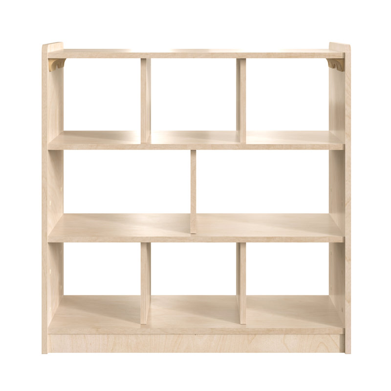 Natural Brown Birch 8-Cube Kids Storage Unit