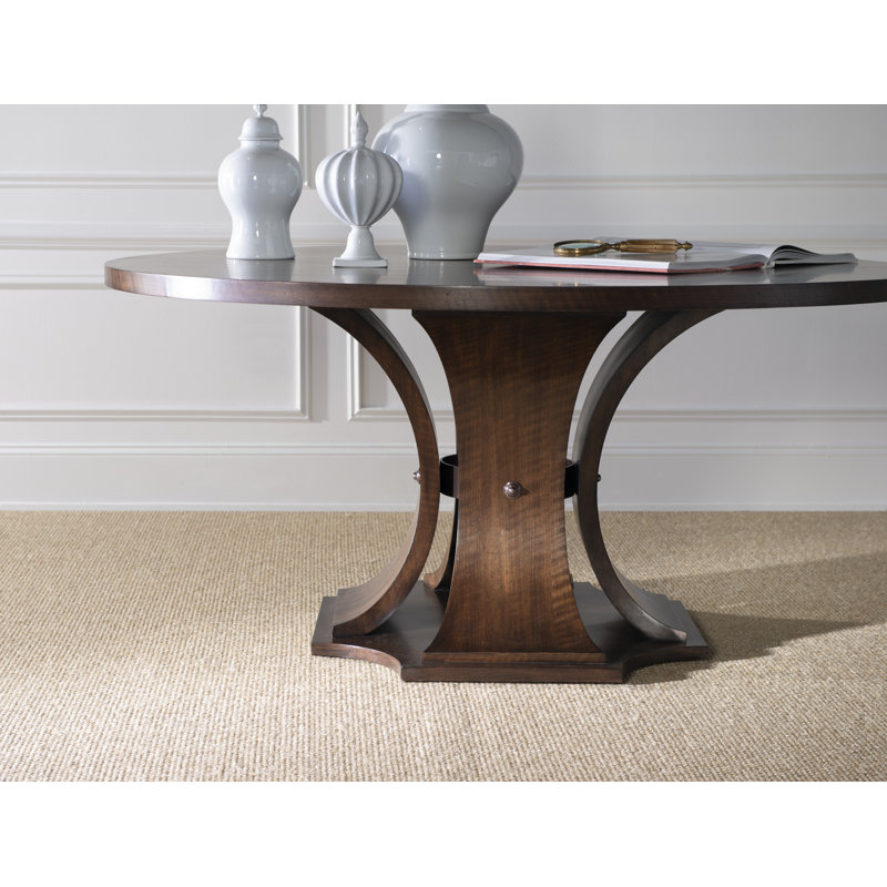 Sanford Round Solid Wood Dining Table, Brunette, 64" W x 64" L