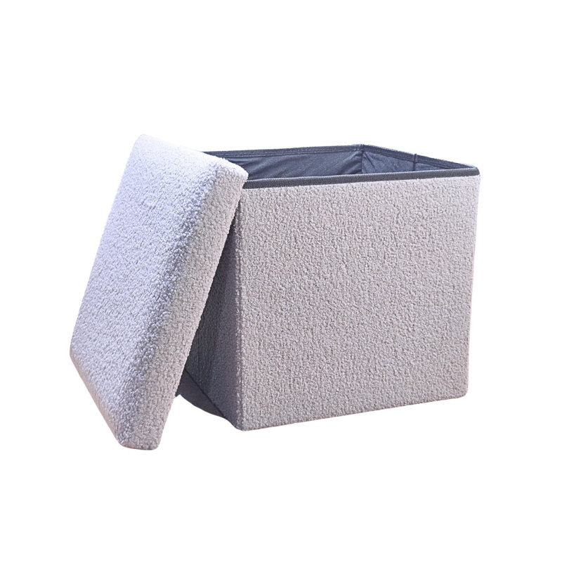 Repose-pieds avec rangement 12 "Grey Boucle Cube