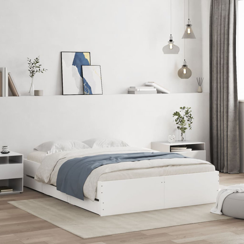 Normia Bed, Small Double ( 120 x 190 cm), White