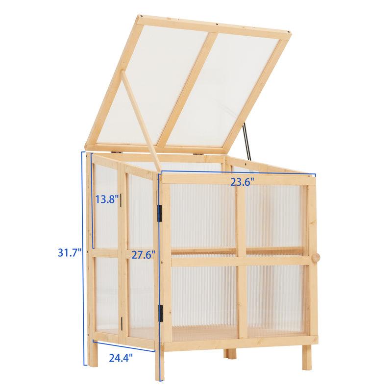 Serre portative en bois pour jardins - Absorber la lumière du soleil maximale avec des panneaux en polycarbonate