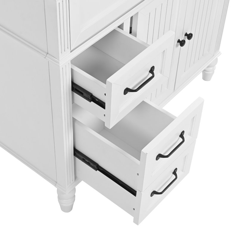 Meuble-lavabo de salle de bain avec lavabo, Blanc