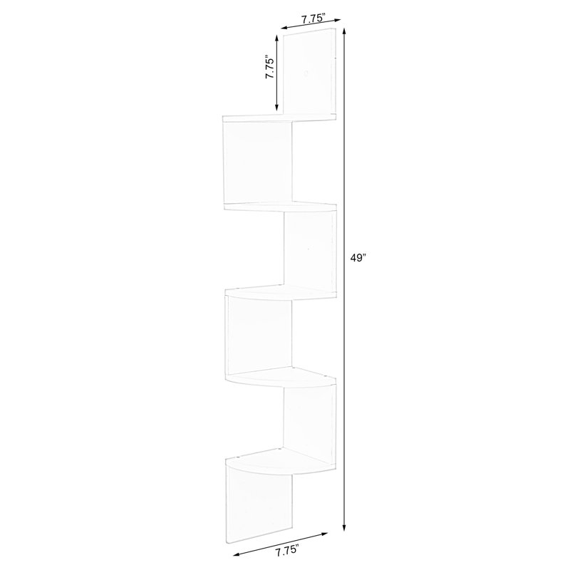 Cloverdales 5 Piece Corner Shelf, Black