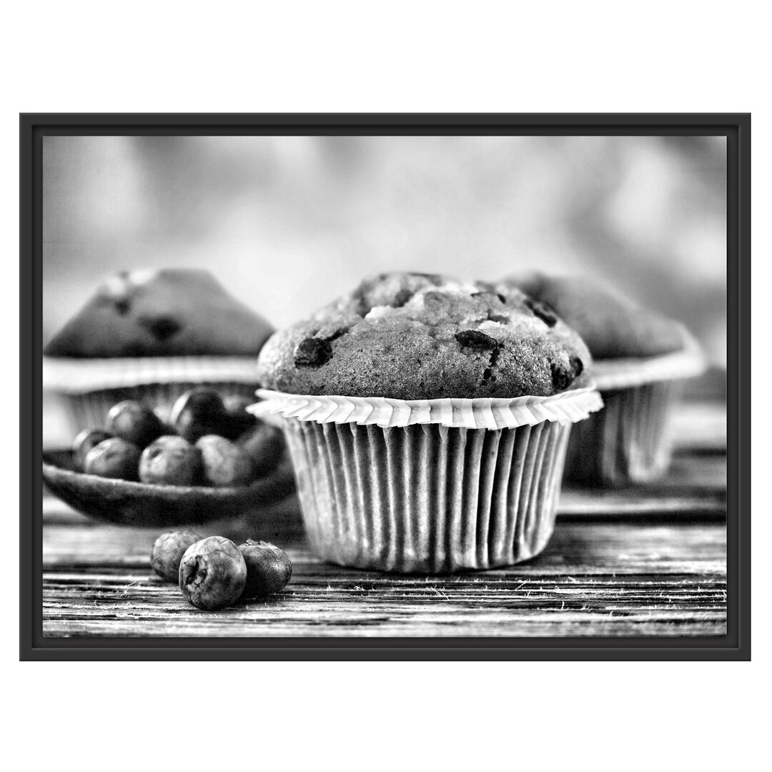 Gerahmtes Wandbild Muffins Blaubeeren