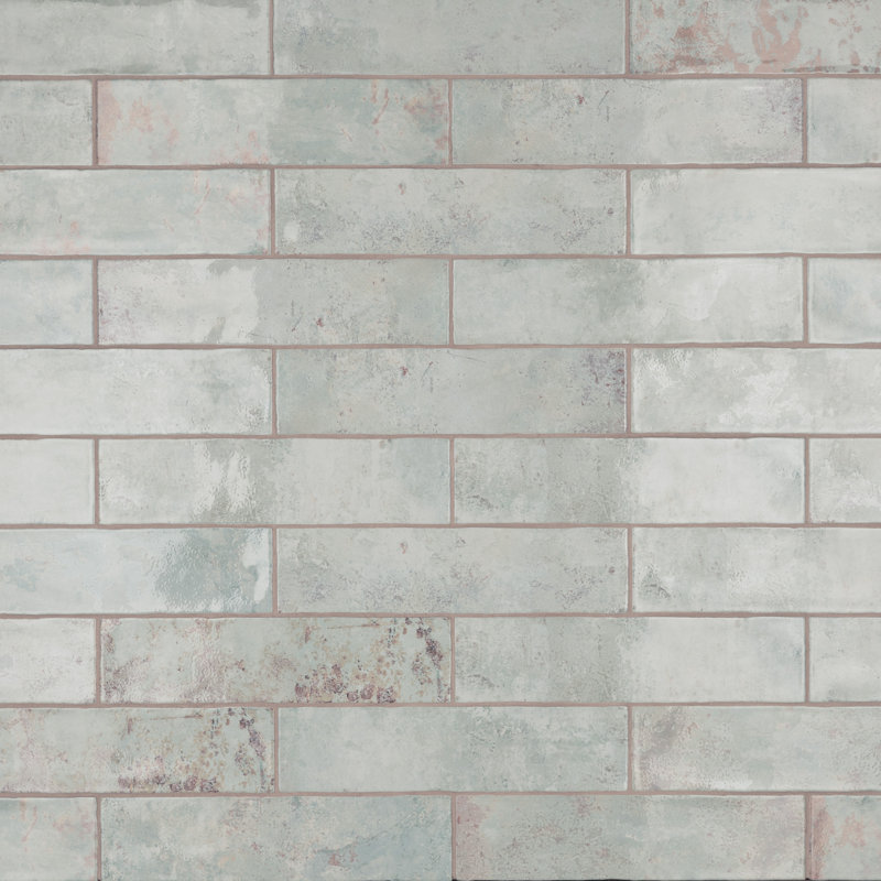 Biarritz 3" x 12" Ceramic Brick Look Subway Wall Tile, Green