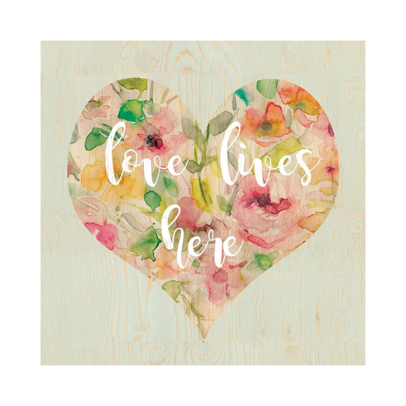 Love Lives Here by Carol Robinson - Wrapped Canvas Print, 30.48 cm H x 30.48 cm W