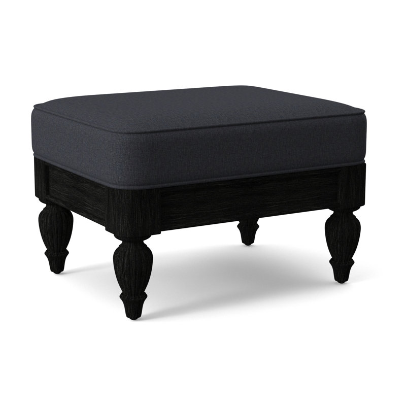 Grand View Ottoman, White Performance Fabric; 0851-94, Antique Black Finish