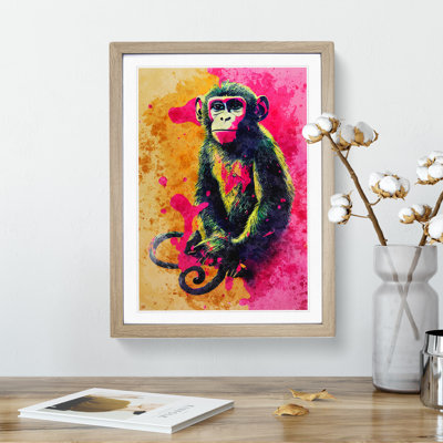Paint Splash Monkey No.3 - Framed Print