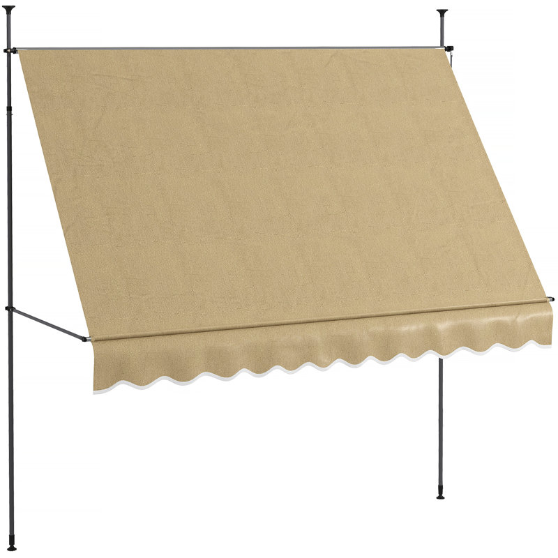 Auvent de patio rétractable polyvalent pour le confort et la protection en plein air, 118" H x 118" W x 47.3" D, Beige