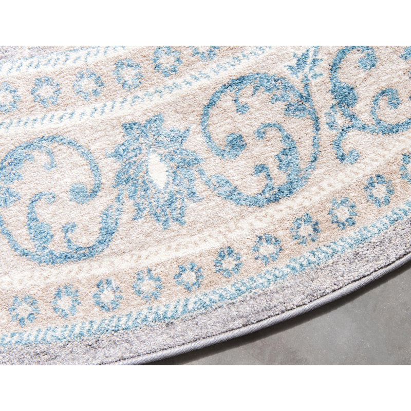 Patchway Geometric Indoor Rug, Round 5'