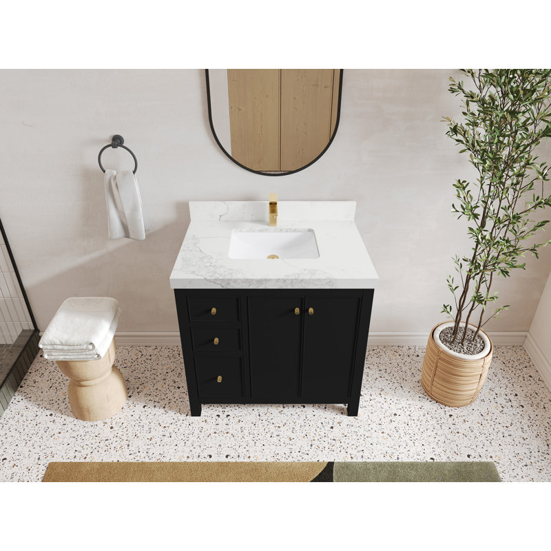 Ensemble de meuble-lavabo simple 36 po Chicago, Calacatta Nuvo