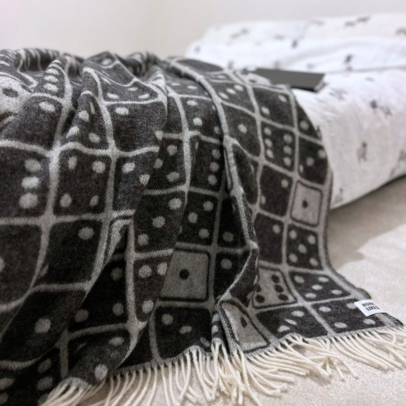 Black Dice Recycled Merino Wool Throw