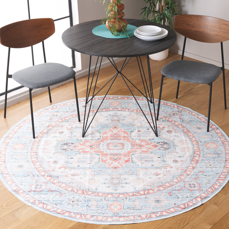 Roshaun Performance Machine Washable Oriental Rug, Round 6'