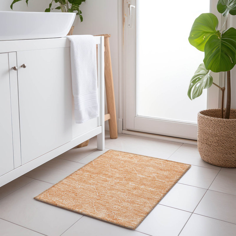 Machine Washable Indoor/Outdoor Claudian ACN1224 Salmon Rug, Rectangle 1'8" x 2'6"