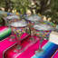 Verres à margarita mexicains soufflés à la main - 12 oz Martini Style - Confetti Rock