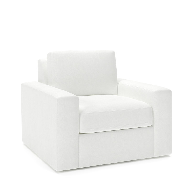 Jonie Upholstered Swivel Armchair, John Flour Performance Linen Blend