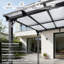 Pavillon de jardin à toit rigide en pente, abri de jardin extérieur avec structure en aluminium-125368477