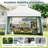 14 X 9.2 FT Pop up Canopy Tent w/ 2 Convertible Sidewalls to Awning & Stakes White-118247844