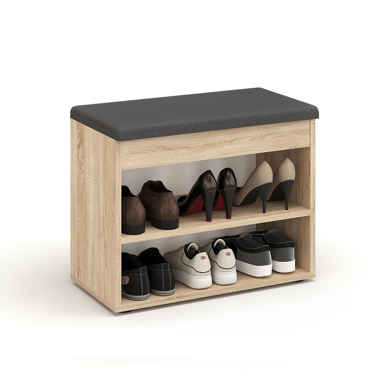 Stackable Shoe Storage Bench, Brown